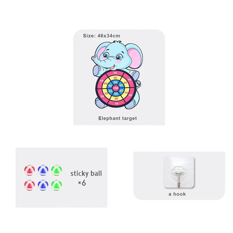 Dinosaur Sticky Ball Bow Target Dartboard Elephant Educational Toy Kids Slingshot Play Arrow Toy Set Children Outdoor Game Toys - Slobuy