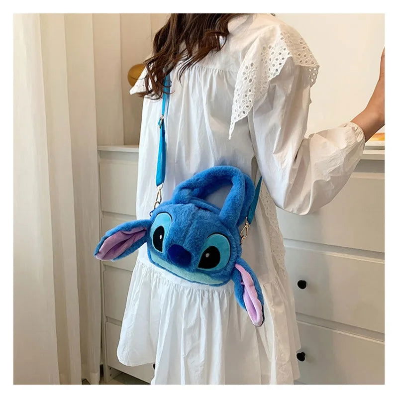 Disney New Lilo & Stitch Plush Toys Kawaii Plush Messenger Bag Girl Handbag Anime Stuffed Toys Children Cartoon Plushie Soft Bag - Slobuy