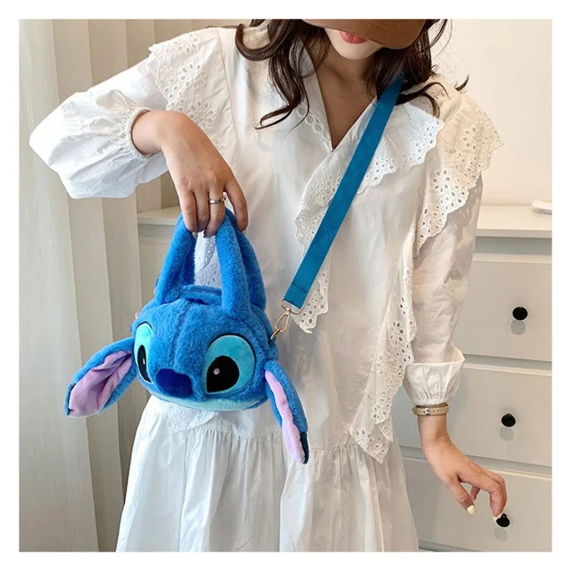 Disney New Lilo & Stitch Plush Toys Kawaii Plush Messenger Bag Girl Handbag Anime Stuffed Toys Children Cartoon Plushie Soft Bag - Slobuy