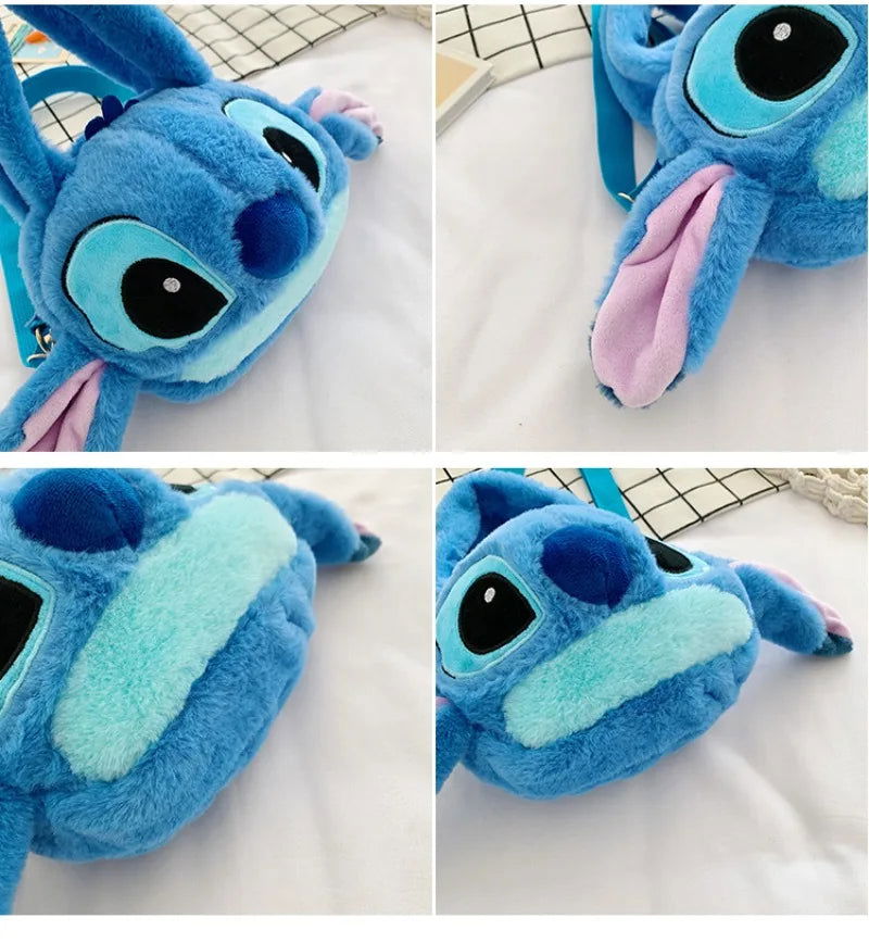 Disney New Lilo & Stitch Plush Toys Kawaii Plush Messenger Bag Girl Handbag Anime Stuffed Toys Children Cartoon Plushie Soft Bag - Slobuy