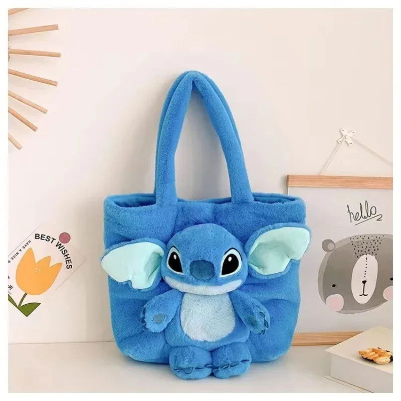 Disney New Lilo & Stitch Plush Toys Kawaii Plush Messenger Bag Girl Handbag Anime Stuffed Toys Children Cartoon Plushie Soft Bag - Slobuy