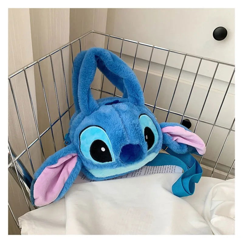 Disney New Lilo & Stitch Plush Toys Kawaii Plush Messenger Bag Girl Handbag Anime Stuffed Toys Children Cartoon Plushie Soft Bag - Slobuy