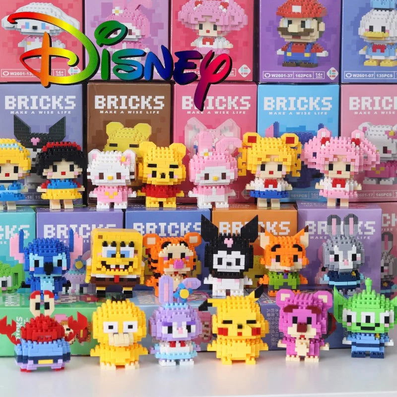 Disney Stitch Building Blocks Anime Kawaii Cartoon mini Action Children's Figures Blocks Bricks Assemble DIY Toys Gift for Kids - Slobuy