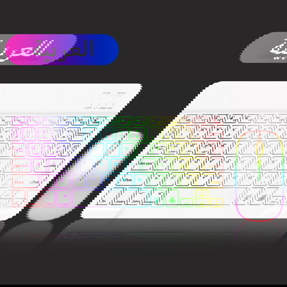 EMTRA Backlit Backlight Bluetooth Keyboard Mouse For IOS Android Windows For iPad Portuguese keyboard Spanish keyboard and Mouse - Slobuy