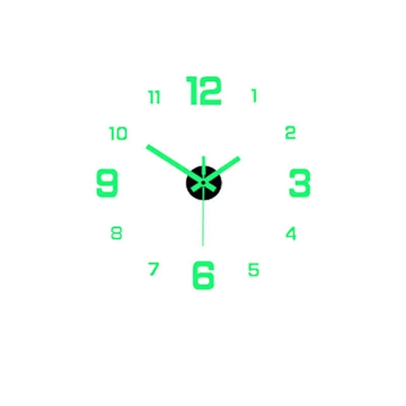 EW Creative Simple Luminous Digital Clock European Style DIY Silent Wall Clock Study Living Room Punch-Free Wall Sticker Clock - Slobuy