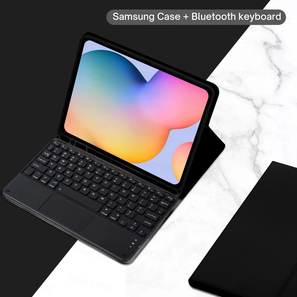 For Samsung Galaxy Tab A8 10.5 S6 Lite 10.4 S7 S8 S9 11in S7 Plus S7 FE S8 S9 Plus 12.4 Case with Keyboard Funda Tablet Cover - Slobuy