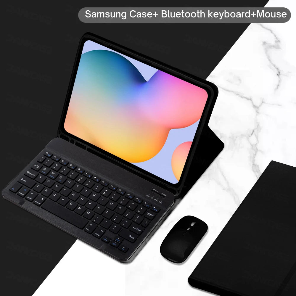 For Samsung Galaxy Tab A8 10.5 S6 Lite 10.4 S7 S8 S9 11in S7 Plus S7 FE S8 S9 Plus 12.4 Case with Keyboard Funda Tablet Cover - Slobuy