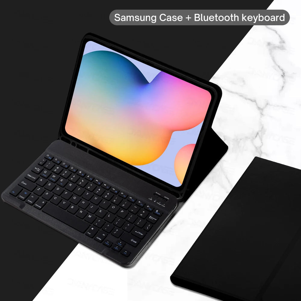 For Samsung Galaxy Tab A8 10.5 S6 Lite 10.4 S7 S8 S9 11in S7 Plus S7 FE S8 S9 Plus 12.4 Case with Keyboard Funda Tablet Cover - Slobuy