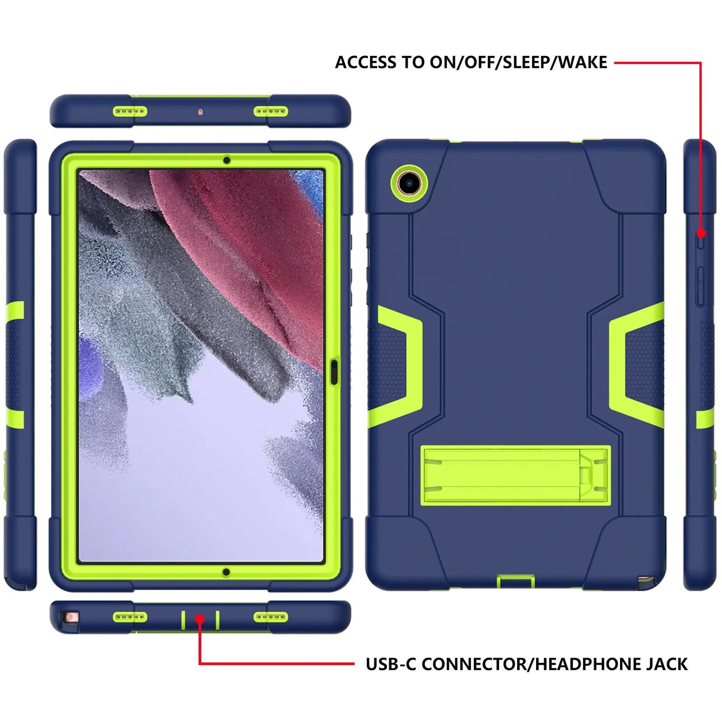 Galaxy Tab A8 Case For Samsung A8 10.5 Tablet Cover With Stand Heavy Duty Shockproof Rugged Protection Cover For Sm-X200 X205 - Slobuy