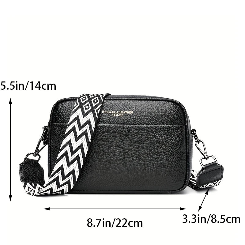 Genuine Leather Handbag For Women Crossbody Bag For Daily Commute Multi Compartment Zipper Shoulder Bag - Slobuy