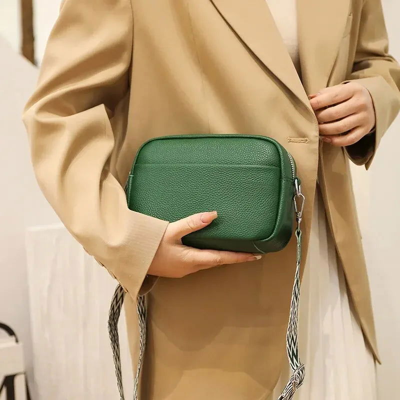 Genuine Leather Handbag For Women Crossbody Bag For Daily Commute Multi Compartment Zipper Shoulder Bag - Slobuy