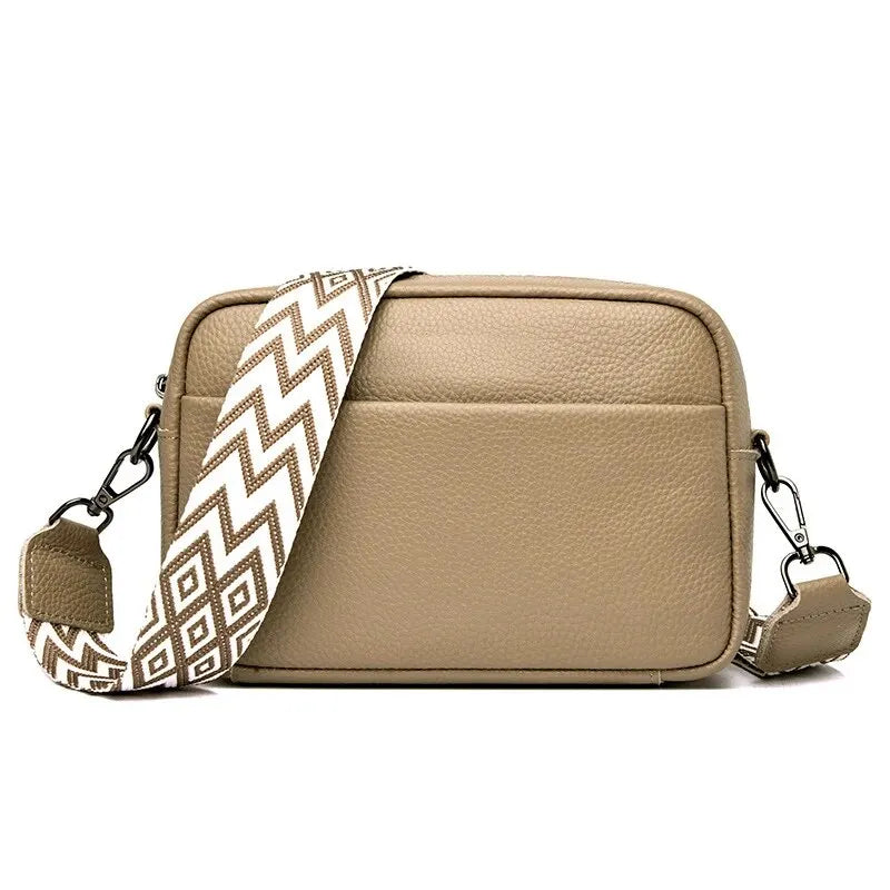 Genuine Leather Handbag For Women Crossbody Bag For Daily Commute Multi Compartment Zipper Shoulder Bag - Slobuy