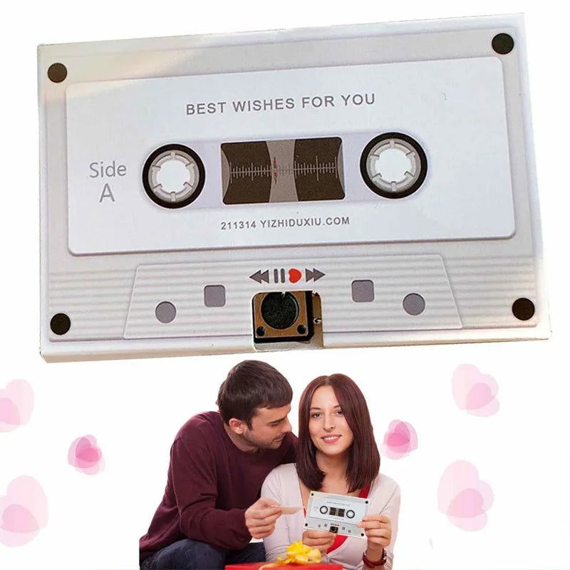 Greeting Post Card Birthday Gifts DIY Recordable 30 Seconds Voice Audio Cassette Shape Self-made Party Invitation Thank You Card - Slobuy