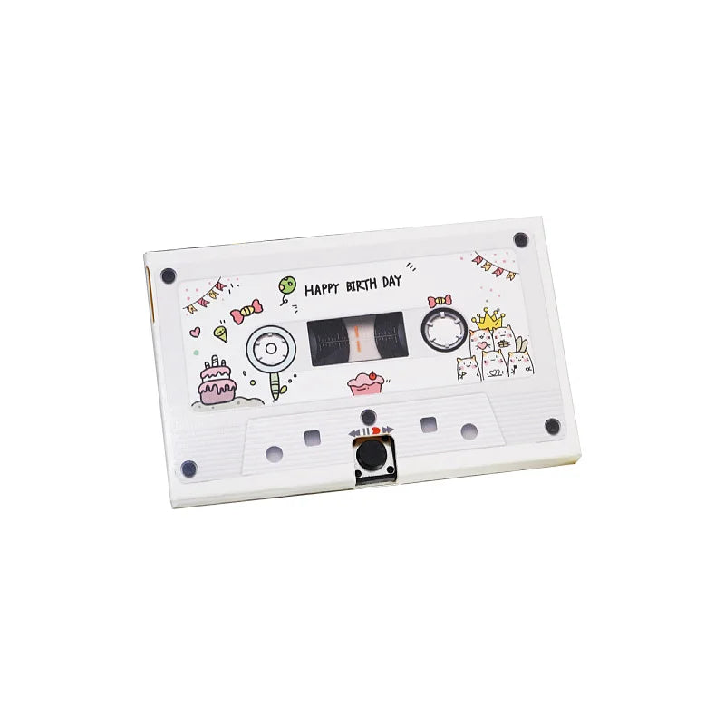 Greeting Post Card Birthday Gifts DIY Recordable 30 Seconds Voice Audio Cassette Shape Self-made Party Invitation Thank You Card - Slobuy