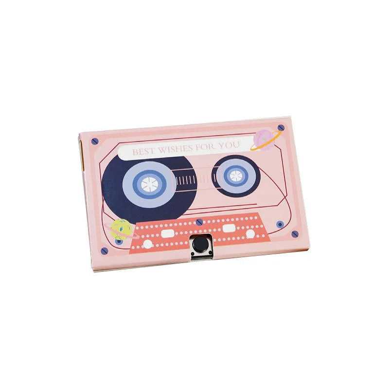 Greeting Post Card Birthday Gifts DIY Recordable 30 Seconds Voice Audio Cassette Shape Self-made Party Invitation Thank You Card - Slobuy