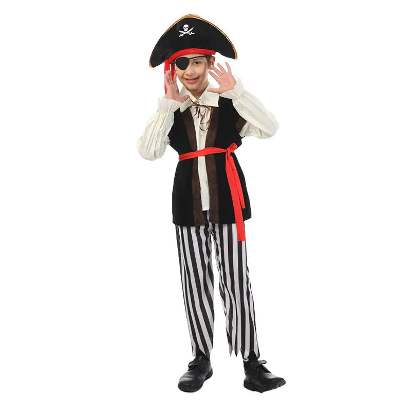 Halloween Costumes Kids Boys Pirate Costume Children Captain Jack Cosplay set for Christmas New Year Purim Pirate Clothes - Slobuy