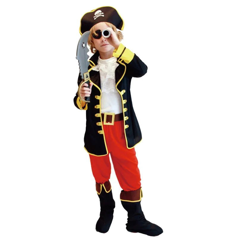 Halloween Costumes Kids Boys Pirate Costume Children Captain Jack Cosplay set for Christmas New Year Purim Pirate Clothes - Slobuy
