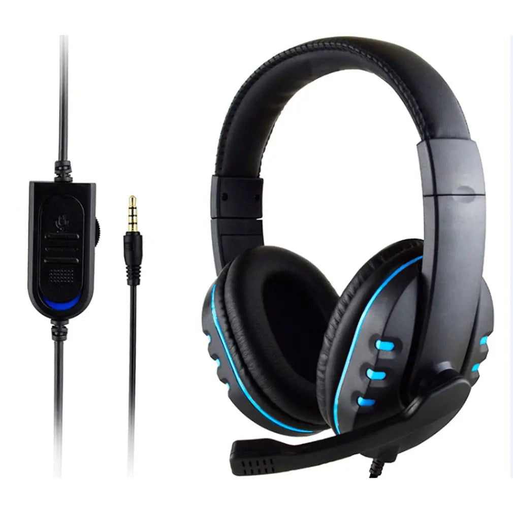 Headphones 3.5mm Wired Gaming Headset Earphones Music For PS4 Play Station 4 Game PC Chat computer With Microphone - Slobuy