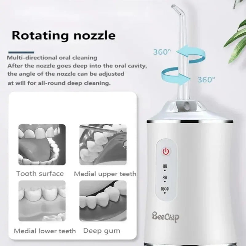 Hqd Portable Household Electric Tooth Washer Teeth Cleaning Oral Care No Harm to Teeth Dental Rechargeable Teeth Whitening - Slobuy