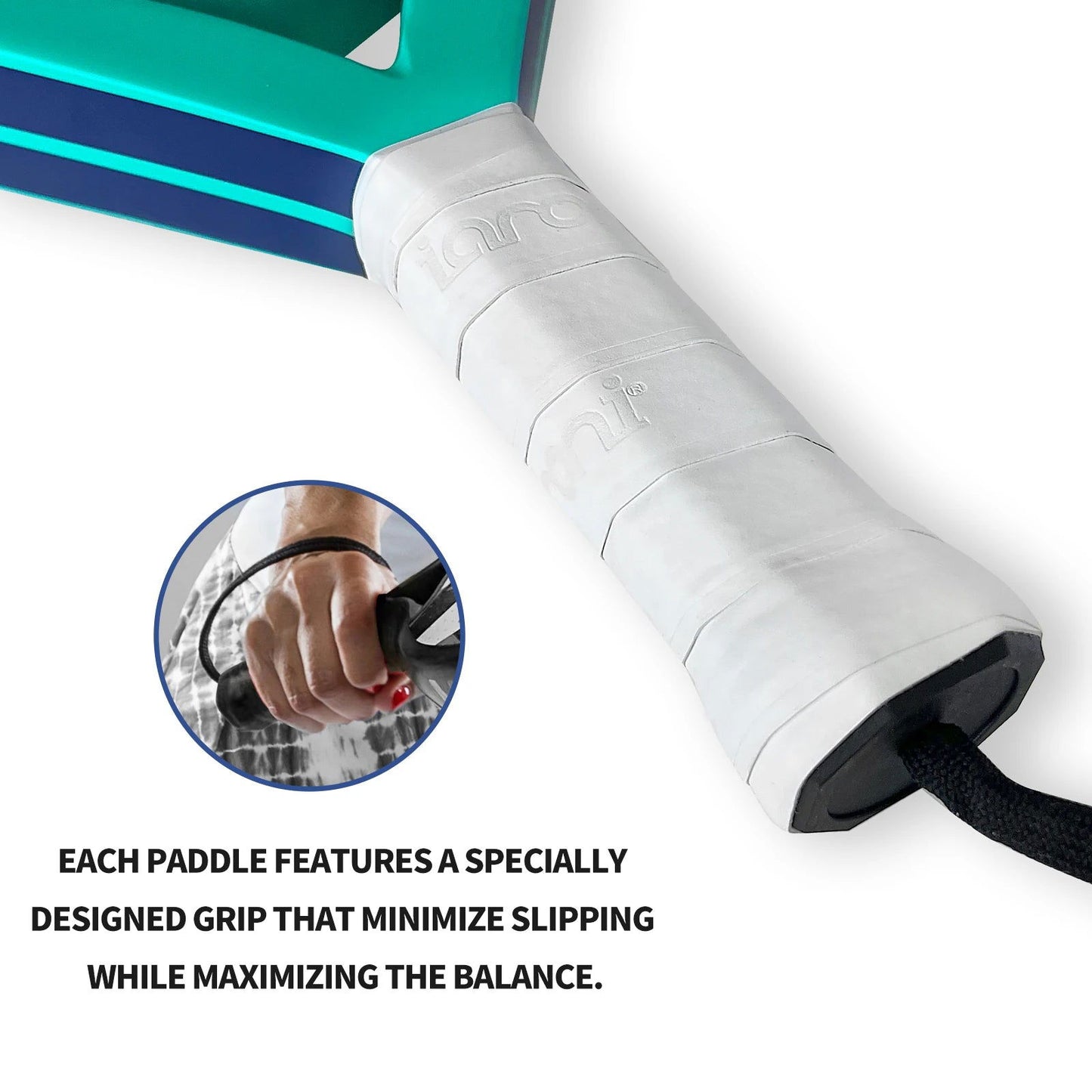 IANONI Padel Racket Carbon Fiber Surface with EVA Memory Flex Foam Core Padel Tennis Racquets Lightweight - Slobuy