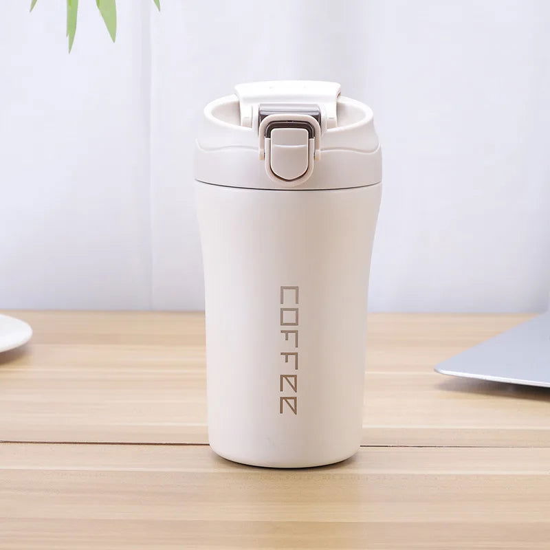Travel Coffee Mug Vacuum Insulated Bottle Spill Proof with Lid Straw Reusable Tumbler Keep Hot/Ice Coffee Tea Car Thermos Cup - Slobuy