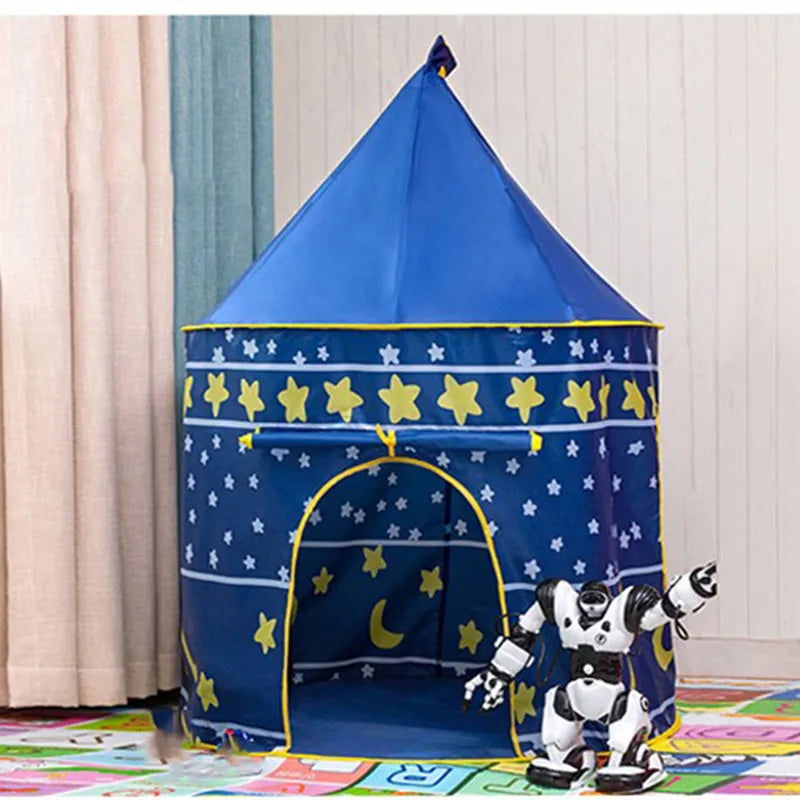Infant Toddler Folding Tents Portable Castle Kids Pink Blue Play House Camping Toys Birthday Christmas Outdoor Gifts Room Decor - Slobuy