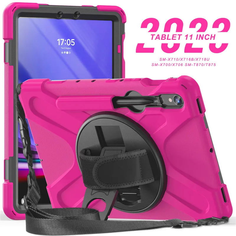 Kids Shockproof Tablet Cover For Samsung Galaxy Tab S9 S8 Ultra 14.6 S7 11" Plus FE 12.4 Inch Case Handle Shoulder Strap Funda - Slobuy