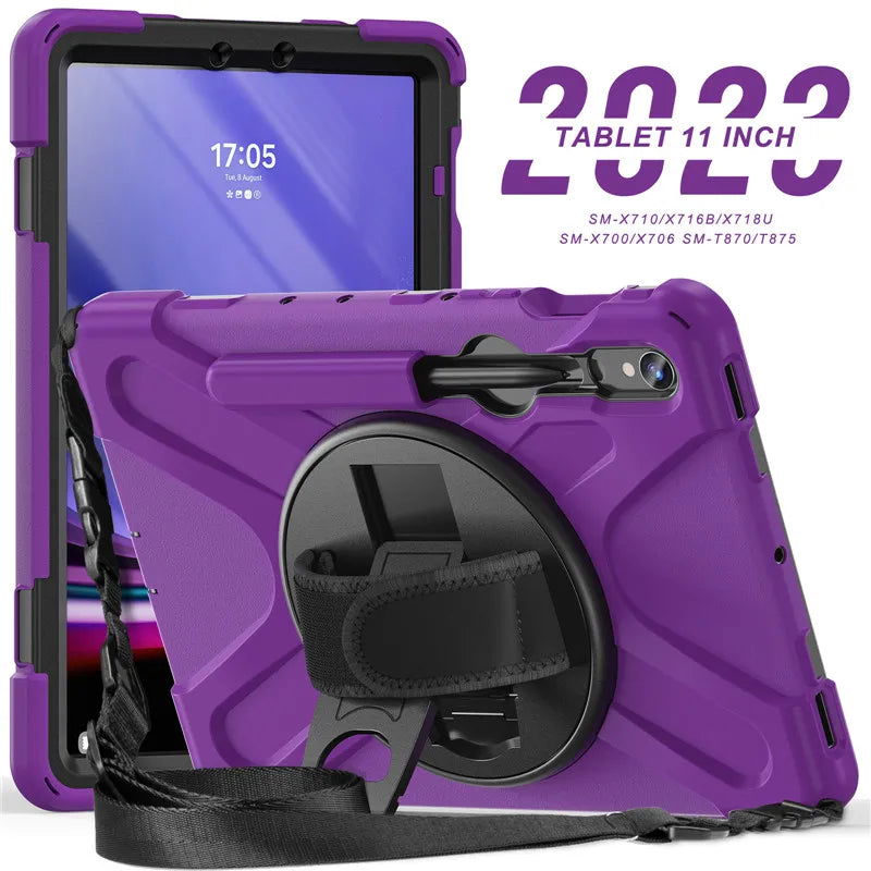 Kids Shockproof Tablet Cover For Samsung Galaxy Tab S9 S8 Ultra 14.6 S7 11" Plus FE 12.4 Inch Case Handle Shoulder Strap Funda - Slobuy