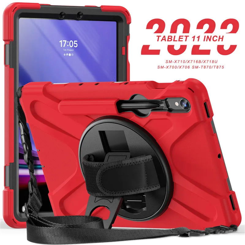 Kids Shockproof Tablet Cover For Samsung Galaxy Tab S9 S8 Ultra 14.6 S7 11" Plus FE 12.4 Inch Case Handle Shoulder Strap Funda - Slobuy