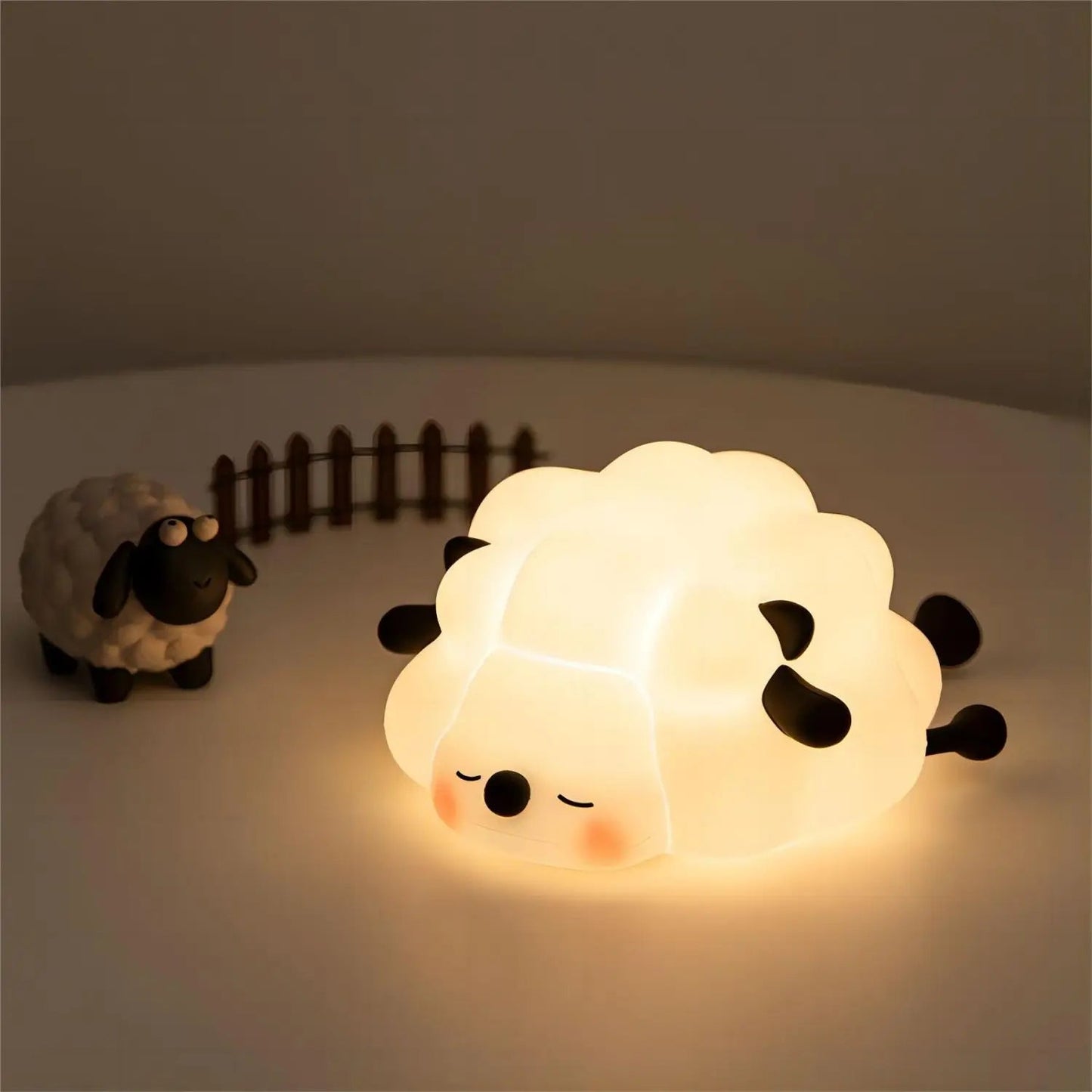 LED Night Lights Cute Sheep Panda Rabbit Silicone Lamp USB Rechargeable Timing Bedside Decor Kids Baby nightlight Birthday Gift - Slobuy