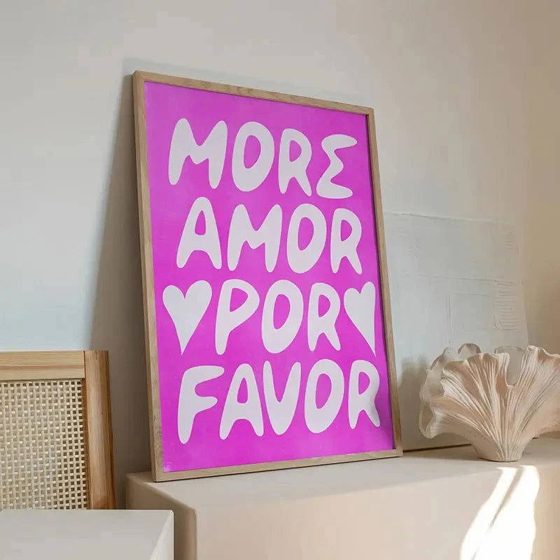 Love Is A Way Of Being Colorful Pink Love Quote Poster Maximalist Wall Art Canvas Painting For Living Room Eclectic Home Decor - Slobuy