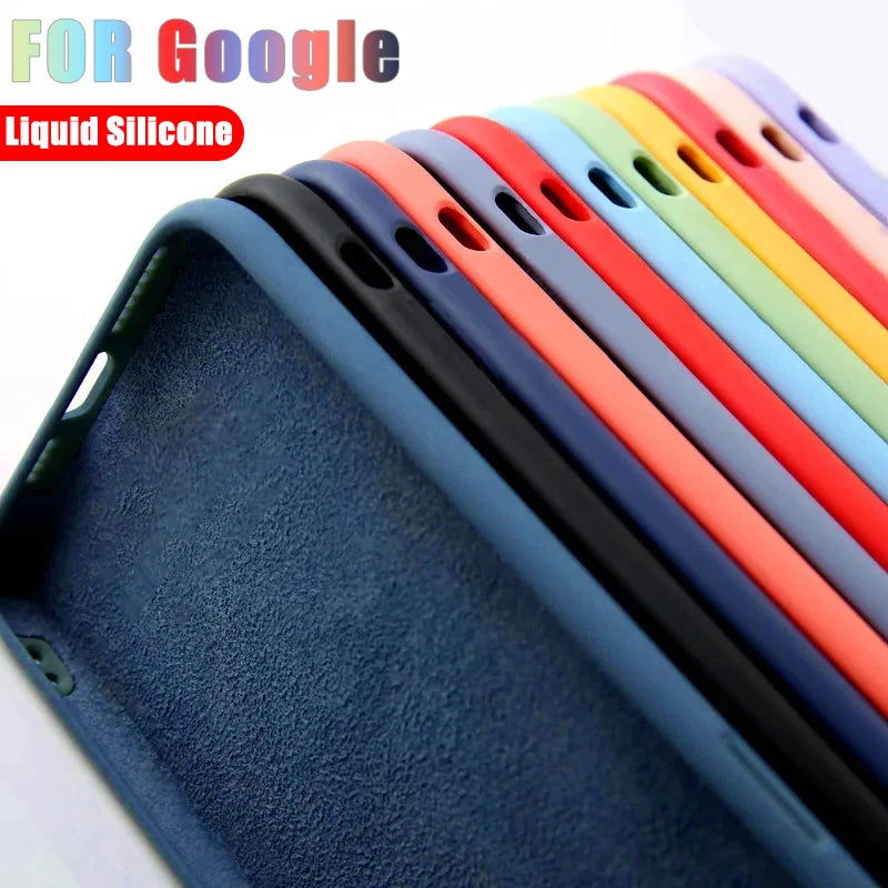 Luxury Original Liquid Silicone Case For Google Pixel 8 7 6 Pro 6A 7A Shockproof Cover Phone Cases Protection Cover Accessories - Slobuy