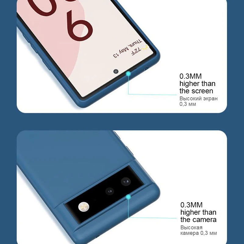 Luxury Original Liquid Silicone Case For Google Pixel 8 7 6 Pro 6A 7A Shockproof Cover Phone Cases Protection Cover Accessories - Slobuy