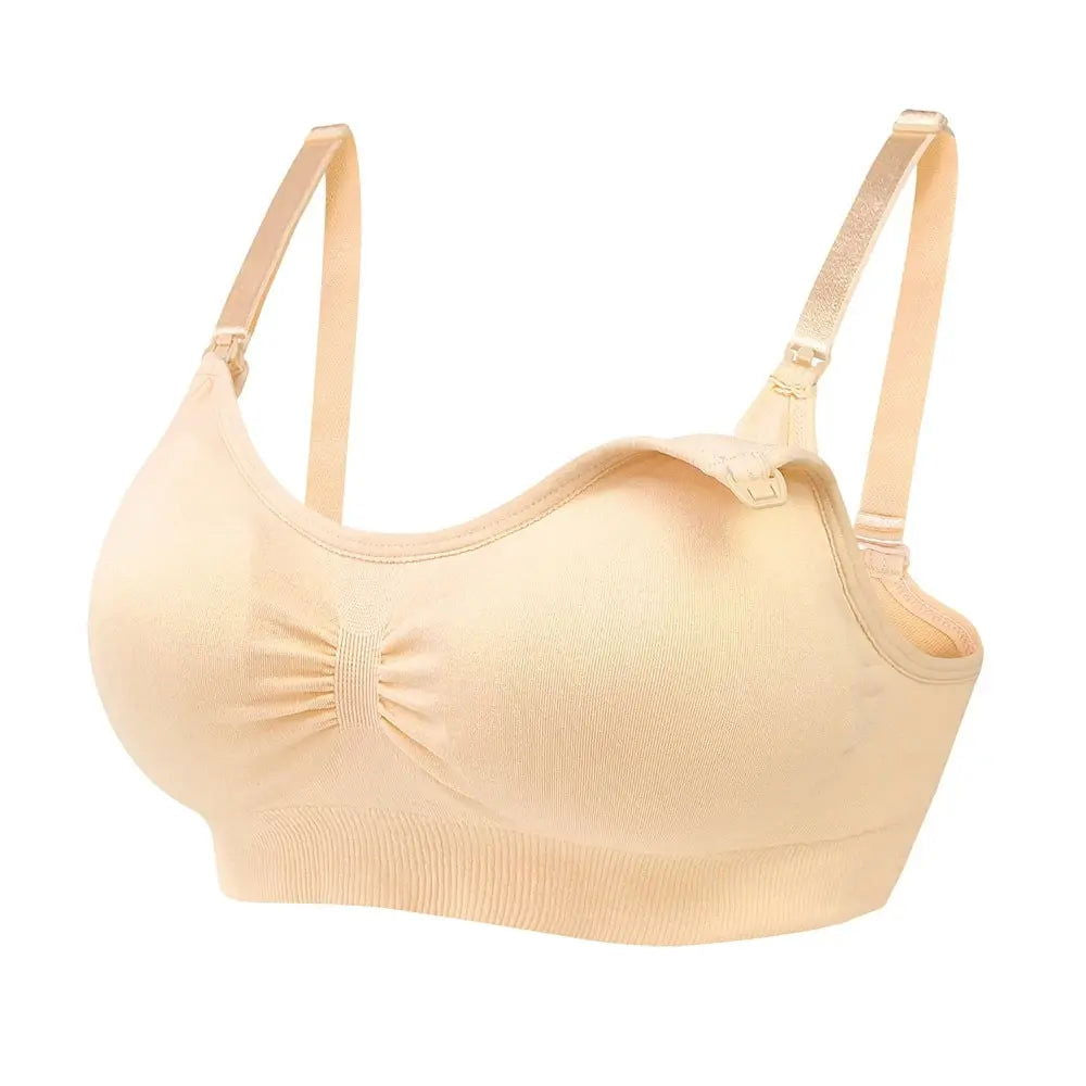 Maternity Nursing Bra,Comfortable Wirefree Full Coverage Breastfeeding Sleeping Bralette with Padded - Slobuy