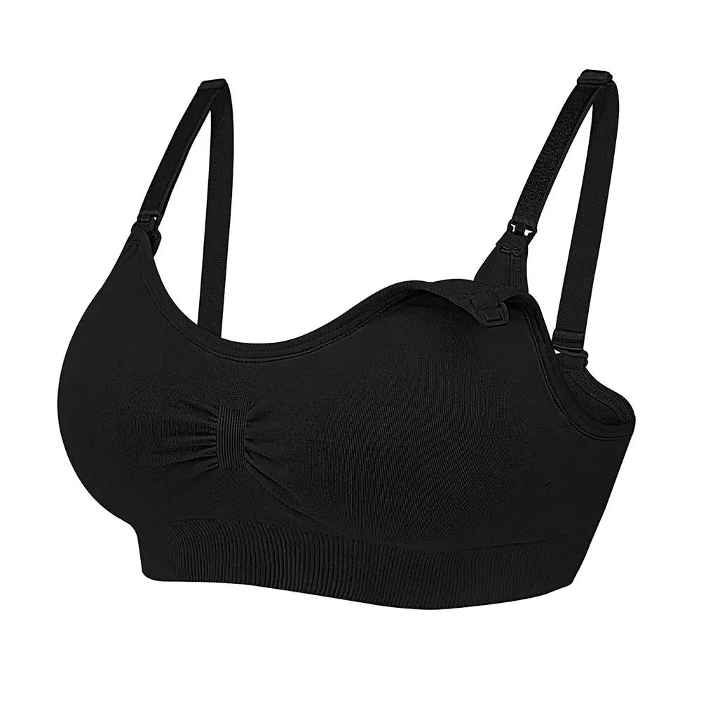 Maternity Nursing Bra,Comfortable Wirefree Full Coverage Breastfeeding Sleeping Bralette with Padded - Slobuy