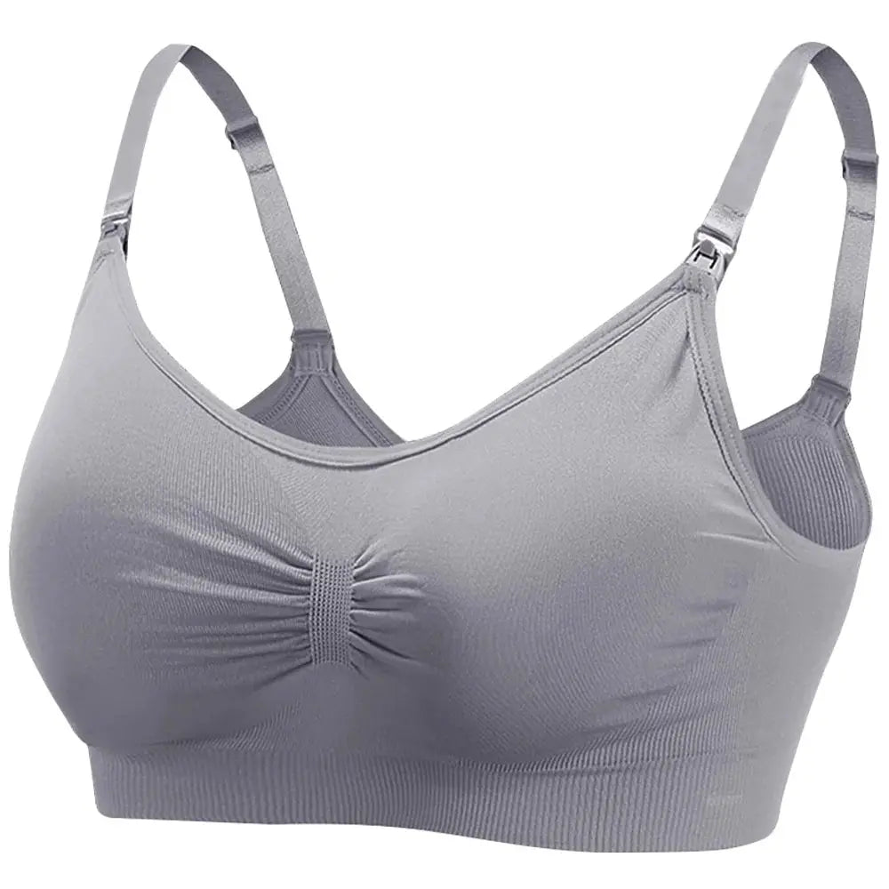 Maternity Nursing Bra,Comfortable Wirefree Full Coverage Breastfeeding Sleeping Bralette with Padded - Slobuy