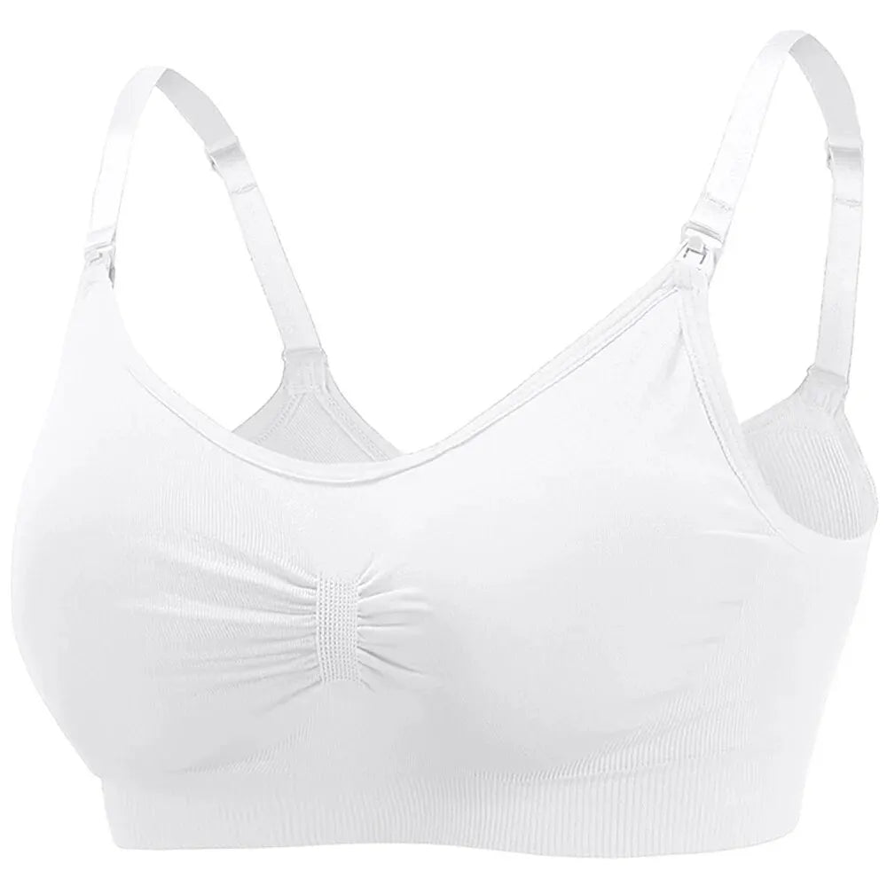 Maternity Nursing Bra,Comfortable Wirefree Full Coverage Breastfeeding Sleeping Bralette with Padded - Slobuy