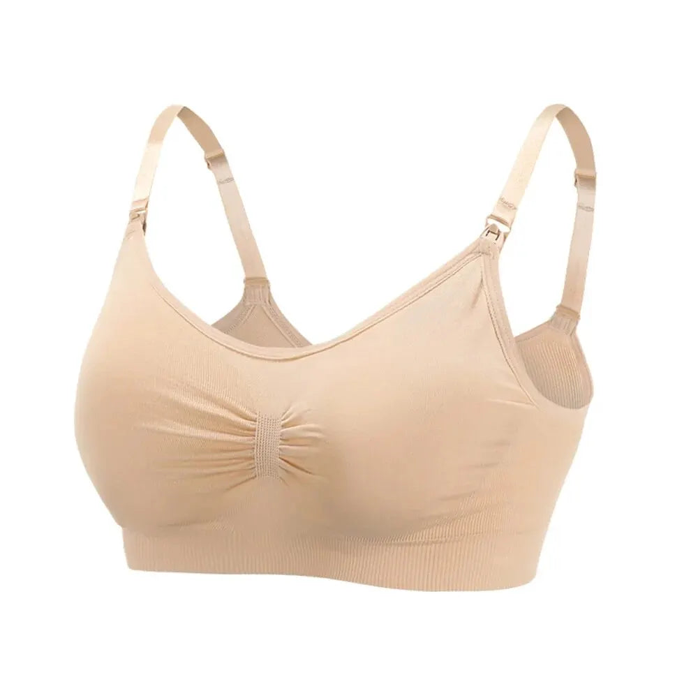 Maternity Nursing Bra,Comfortable Wirefree Full Coverage Breastfeeding Sleeping Bralette with Padded - Slobuy