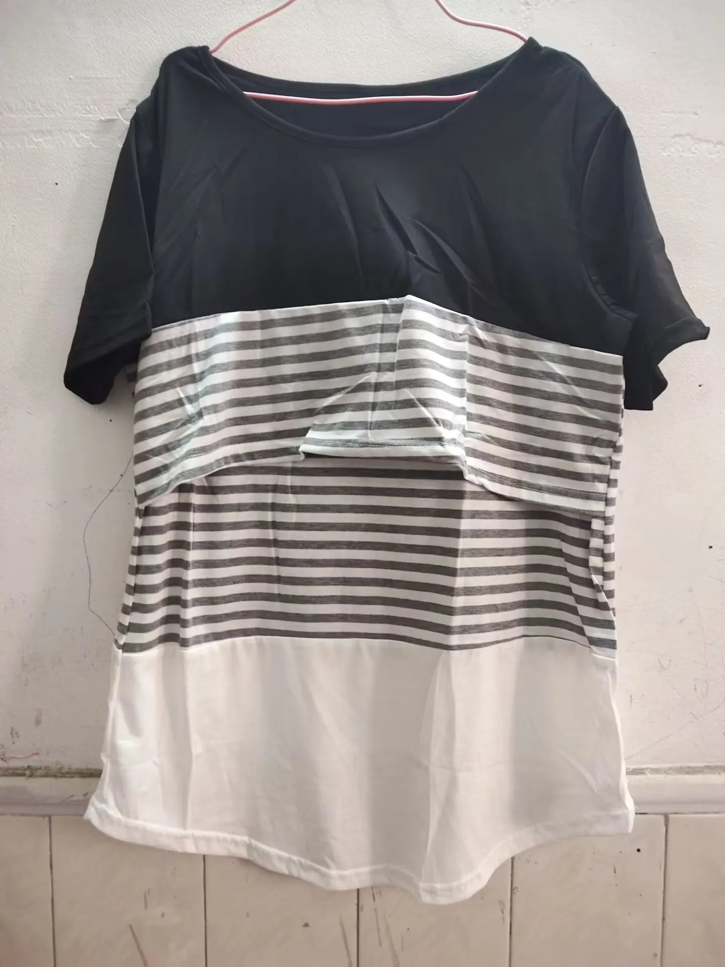 Maternity Tops Women's Comfy Short Sleeve Nursing Tunic Top for Breastfeeding T-Shirt Pregnant Pregnancy Womens Clothing Mom Tee - Slobuy