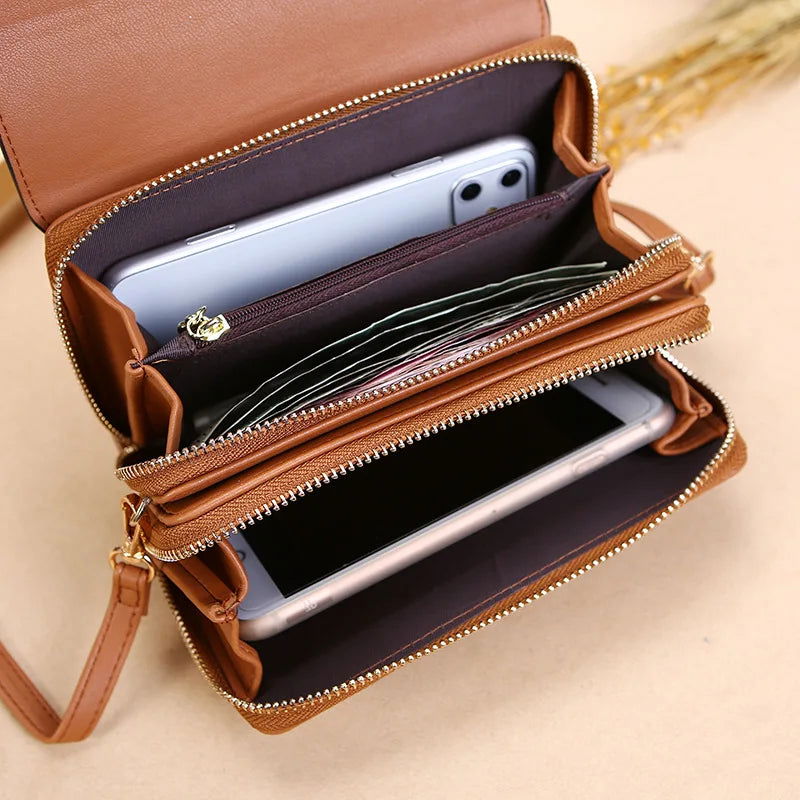 New Pu Leather Women Handbags Female Multifunctional Large Capacity Shoulder Bags Fashion Crossbody Bags For Ladies Phone Purse - Slobuy