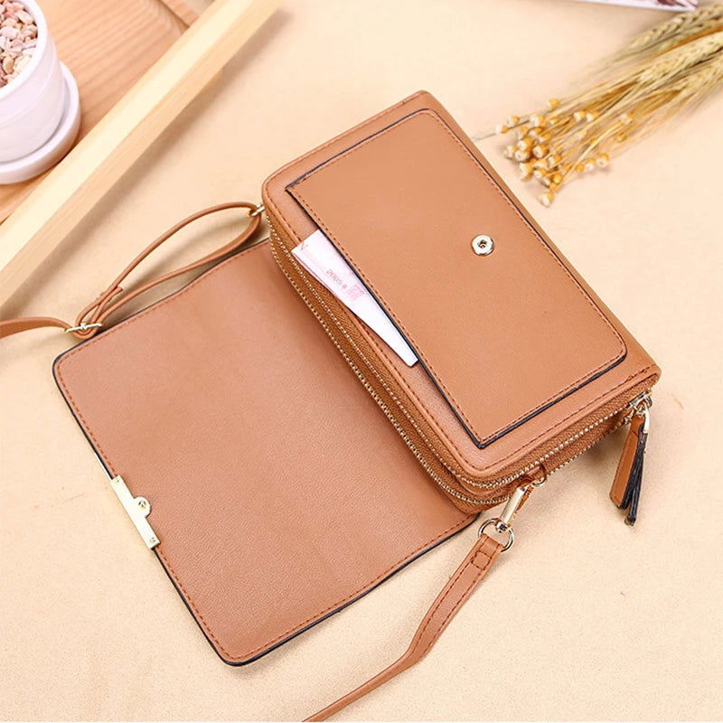 New Pu Leather Women Handbags Female Multifunctional Large Capacity Shoulder Bags Fashion Crossbody Bags For Ladies Phone Purse - Slobuy