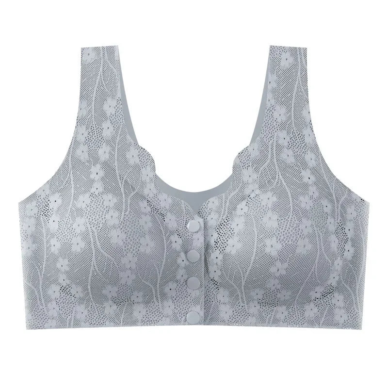 New Sexy Lace Without Steel Ring Front Buckle Thin and Seamless Pregnant Women Gather for Breastfeeding Bra Mom's Underwear - Slobuy