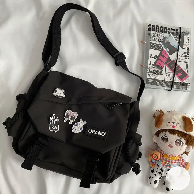 Nylon Handbags Shoulder Bag Large Capacity Crossbody Bags for Teenager Girls Men Harajuku Messenger Bag Student School Bags Sac - Slobuy