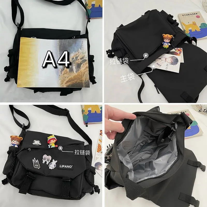 Nylon Handbags Shoulder Bag Large Capacity Crossbody Bags for Teenager Girls Men Harajuku Messenger Bag Student School Bags Sac - Slobuy
