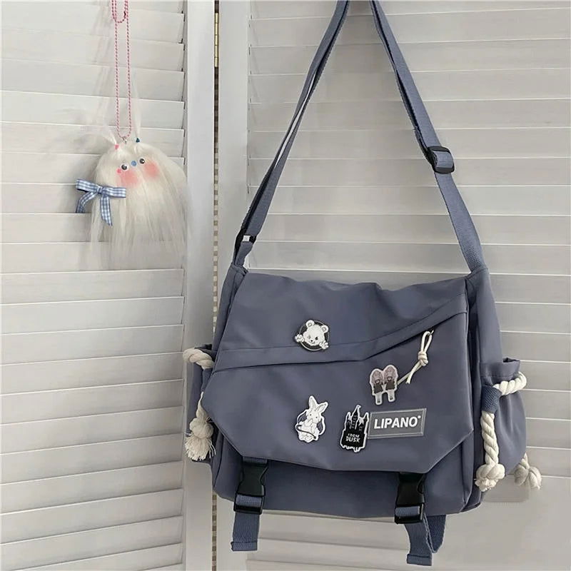 Nylon Handbags Shoulder Bag Large Capacity Crossbody Bags for Teenager Girls Men Harajuku Messenger Bag Student School Bags Sac - Slobuy