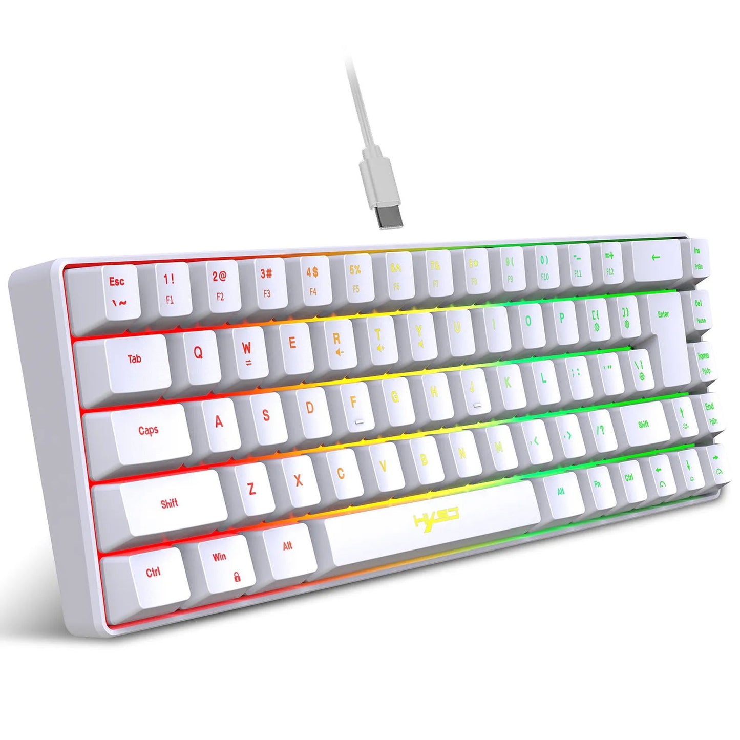 HXSJ V200 Wired K68 RGB Streamer Mini Gaming Keyboard 19-Key Conflict-Free Membrane Keyboard but Mechanical Feel for Game/Office - Slobuy