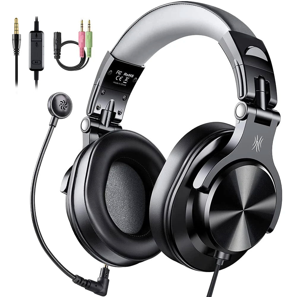 Oneodio Wired Gaming Headset Gamer 3.5mm Over-Ear Gaming Headphones With Detachable Microphone For PC Computer PS4 Xbox - Slobuy