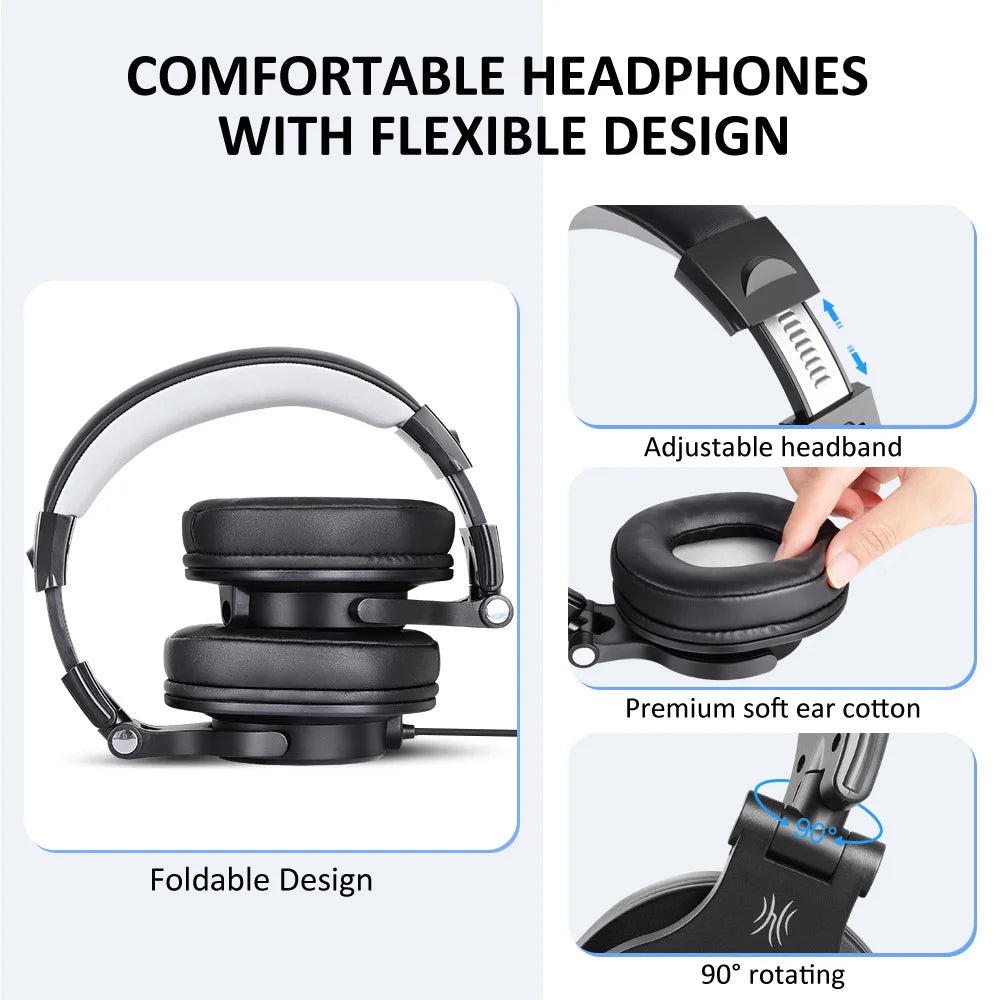 Oneodio Wired Gaming Headset Gamer 3.5mm Over-Ear Gaming Headphones With Detachable Microphone For PC Computer PS4 Xbox - Slobuy