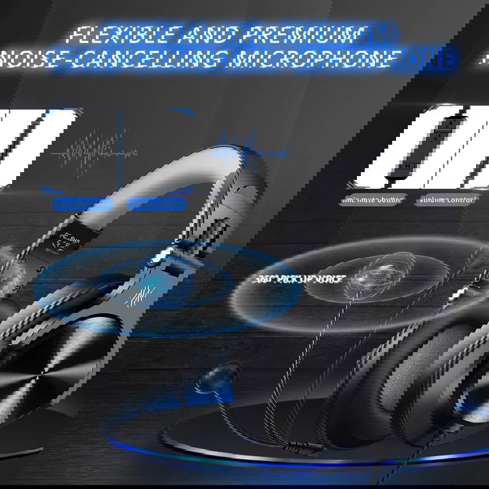 Oneodio Wired Gaming Headset Gamer 3.5mm Over-Ear Gaming Headphones With Detachable Microphone For PC Computer PS4 Xbox - Slobuy