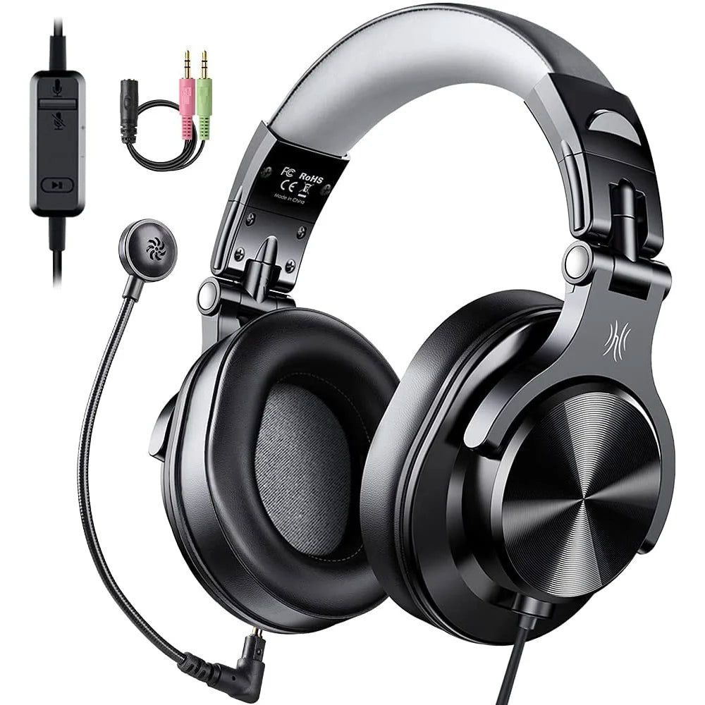 Oneodio Wired Gaming Headset Gamer 3.5mm Over-Ear Gaming Headphones With Detachable Microphone For PC Computer PS4 Xbox - Slobuy